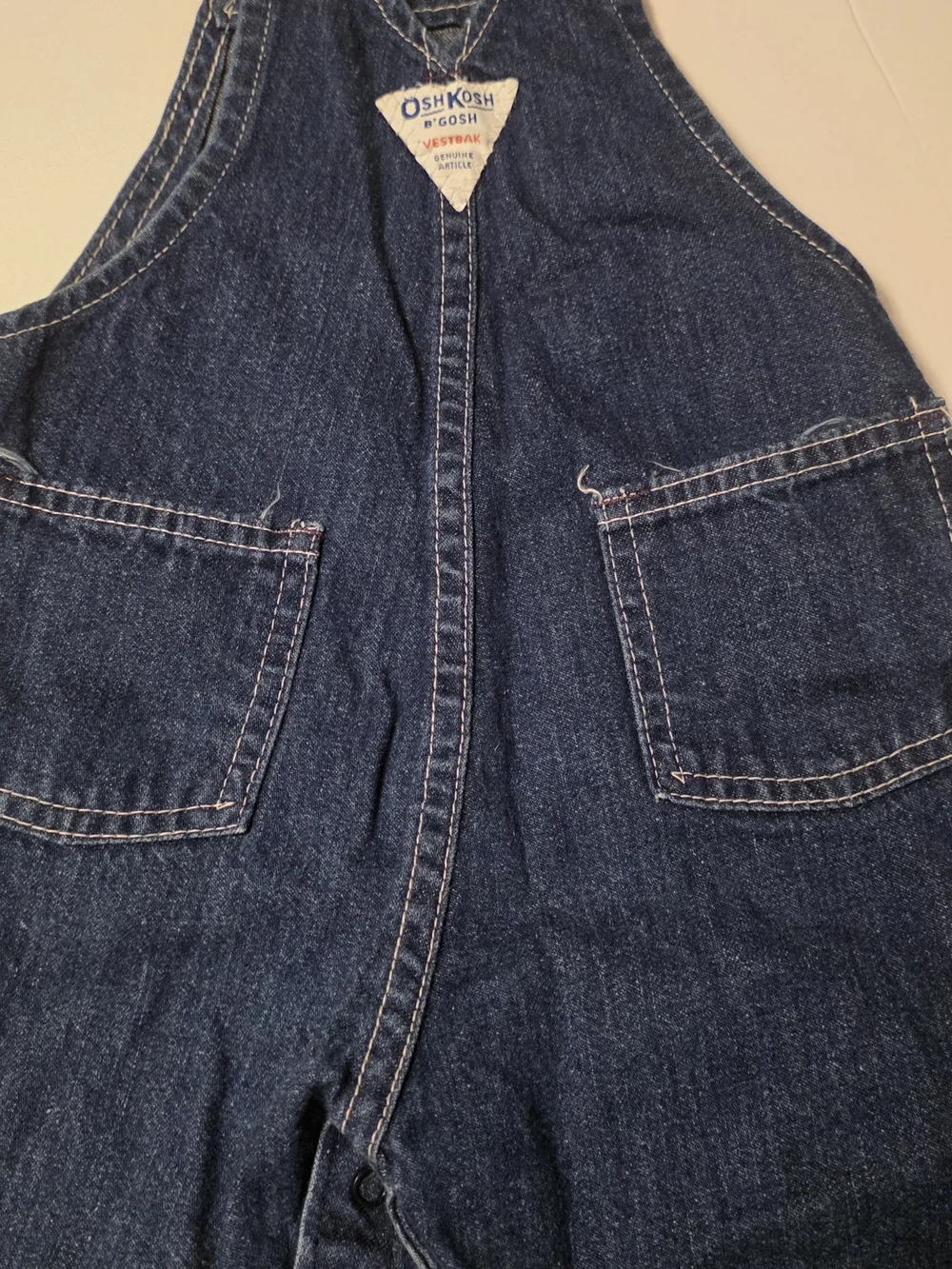 VTG OshKosh B'gosh Dark Denim Baby Overalls Size 24m